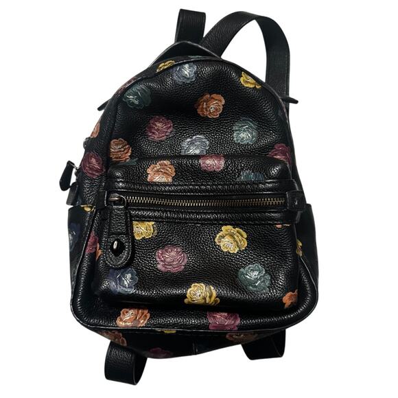 Coach Campus Backpack 23 with Rainbow Rose Print - Picture 3 of 6